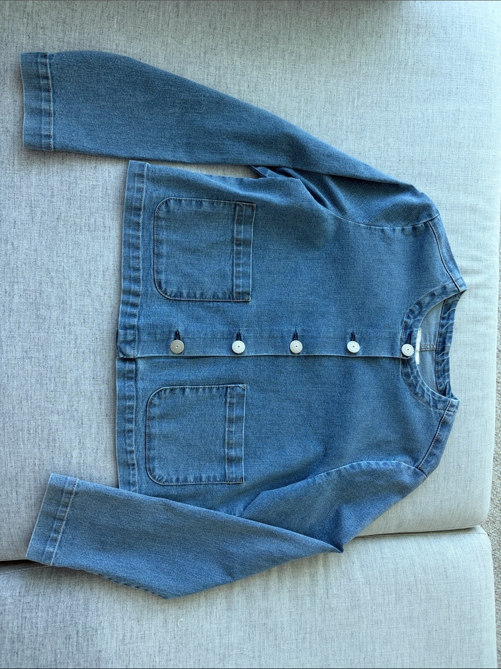Angels Blue Denim Button-Front Jacket